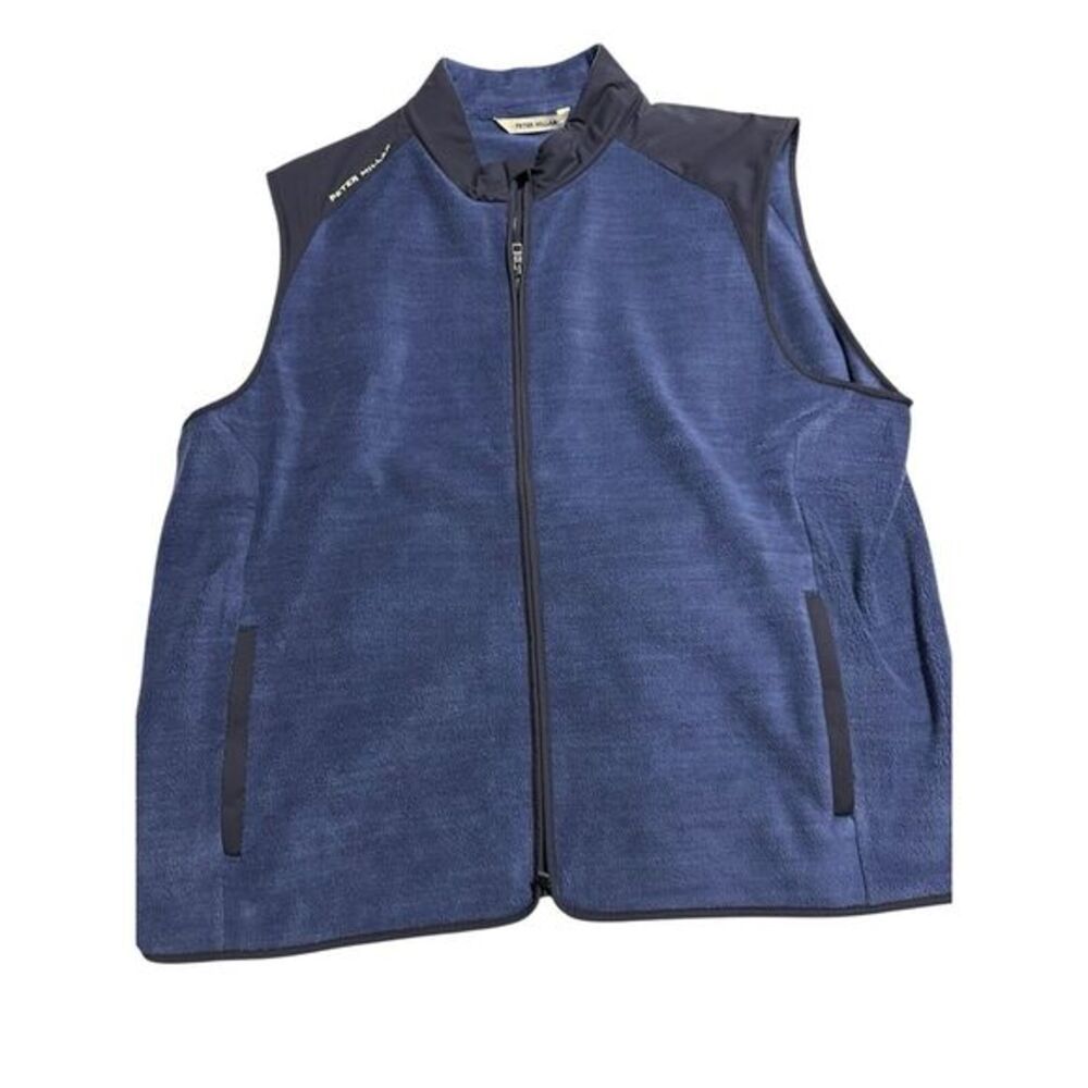 Peter Millar Crown Sport Fade Golf Vest XXL‎ Navy Blue Fleece Performance $225